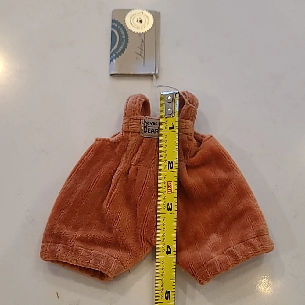 Boyd's Bears Orange Velvet Overalls - Picture 4 of 4